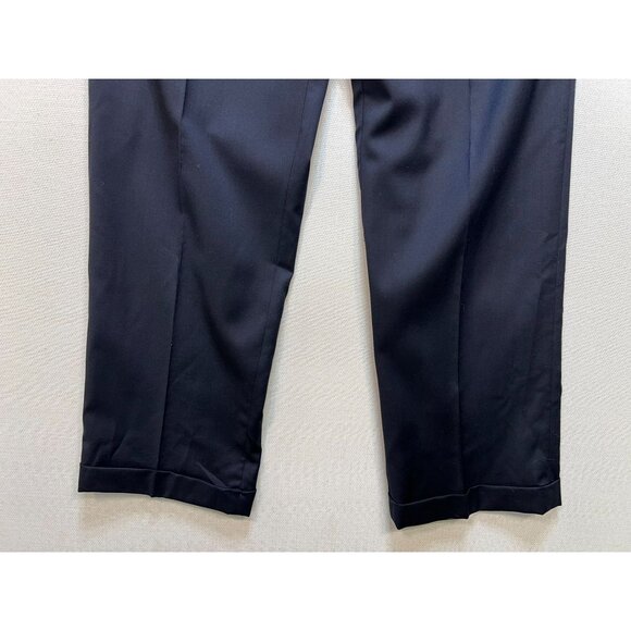 Jos. A. Bank Men's Pleated Front Dress Pants Cuffed Hem Size 38 Reg Blue Solid - Picture 5 of 9